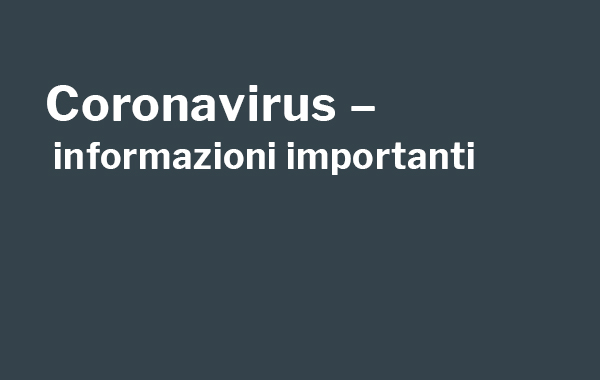 Coronavirus – informazioni importanti